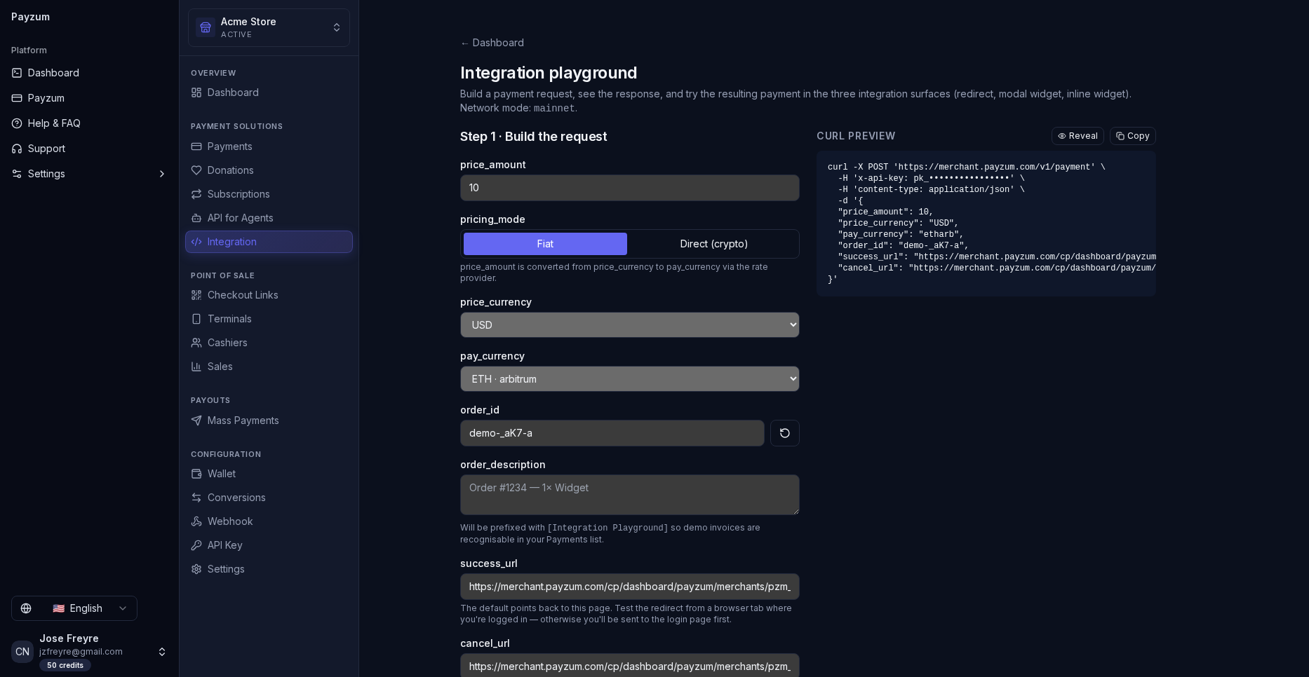 Integration playground