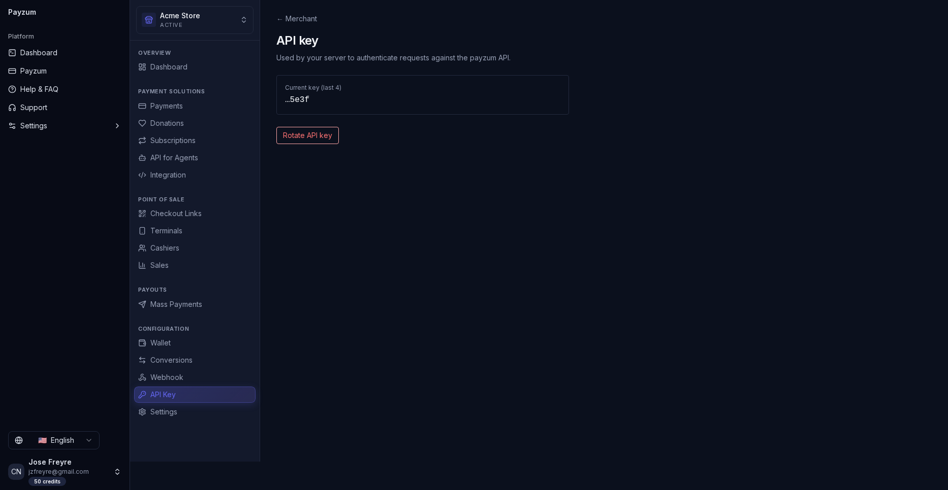 API keys